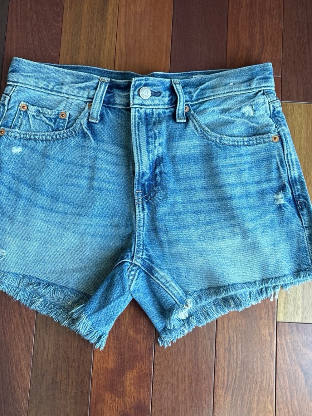 GAP Light Blue Distressed Denim Cutoff Shorts